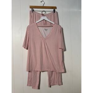 PajamaGram · Large · Half Sleeve PJ Set · Soft Knit Loungewear · Blush Pink